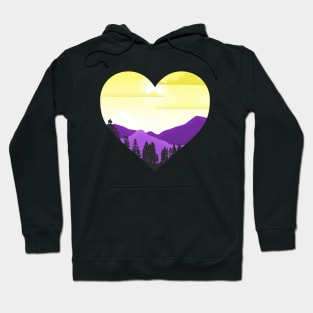 Nonbinary forest subtle heart Hoodie